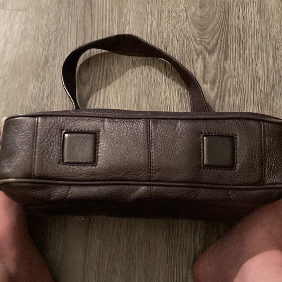 The Sak Pink Label 💯 % Leather Metallic Dark Silver/Brown Shoulder Purse 👛. - Picture 5 of 13